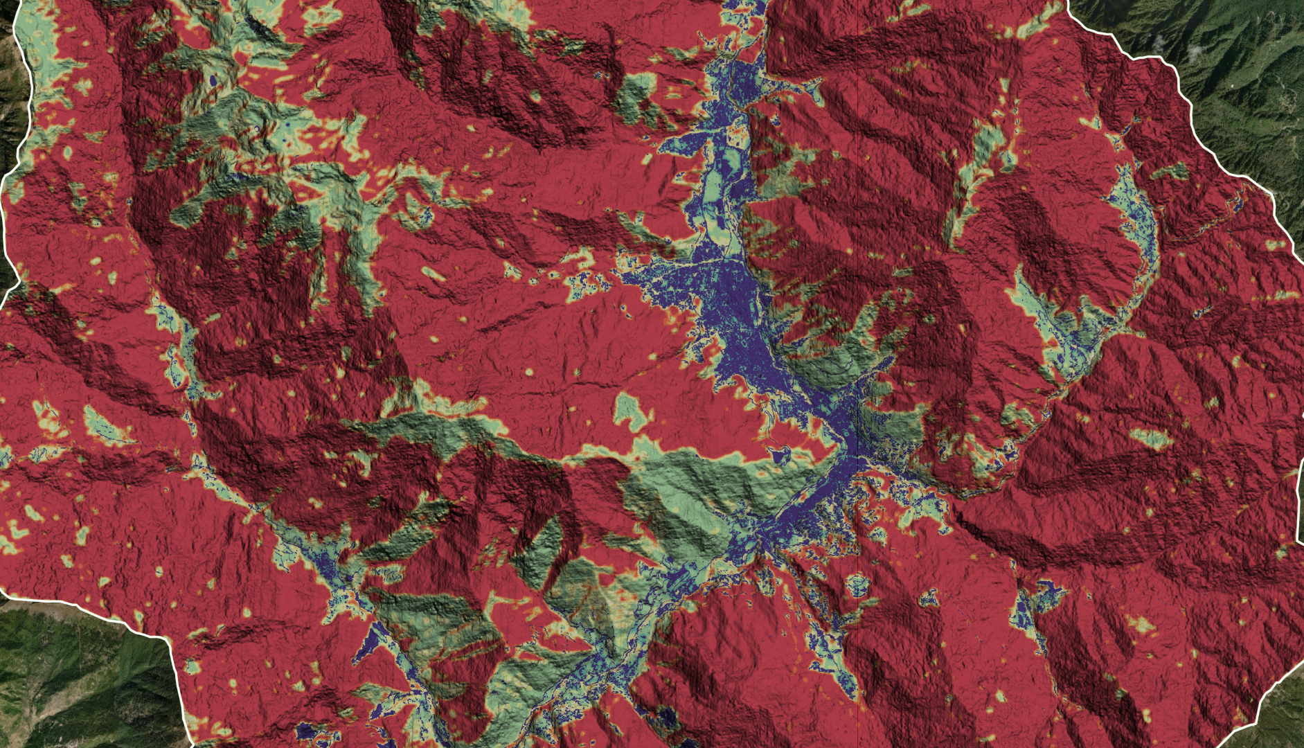 red, green, blue climate map